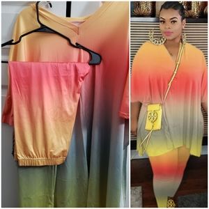Gradient two piece pants set